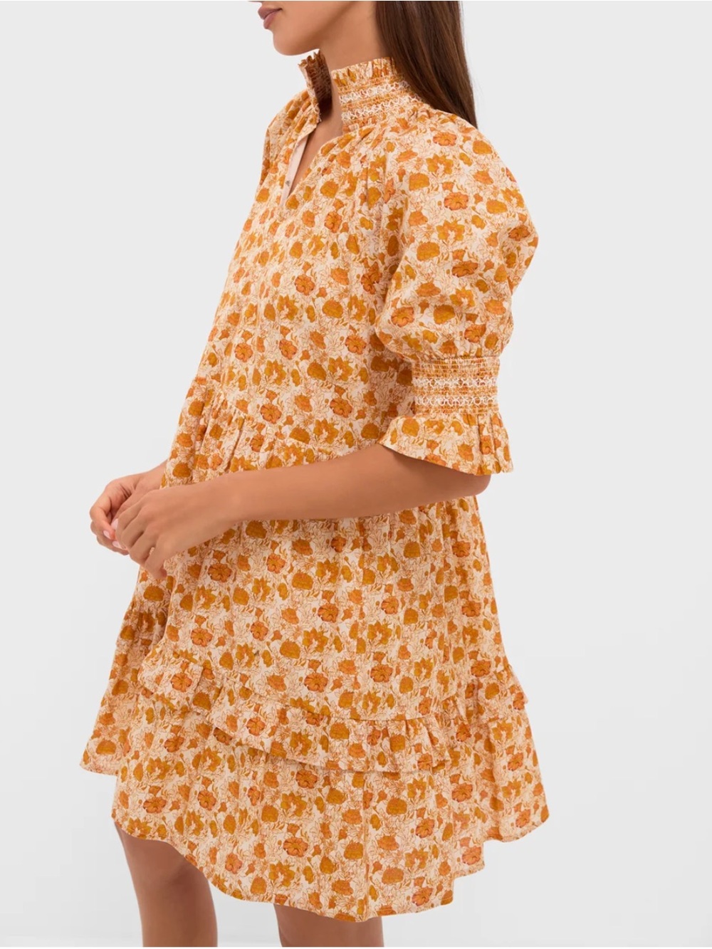 Burnt Orange Floral Sawyer Mini Dress